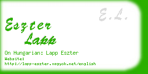 eszter lapp business card